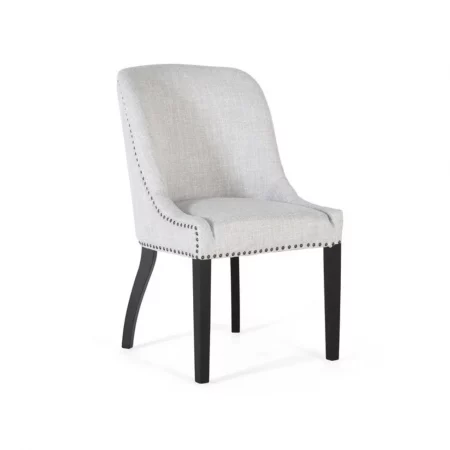 Set de 2 Sillas Tapizadas Tela Gris Claro 62x56x93 Cm - Giner y Colomer (4)