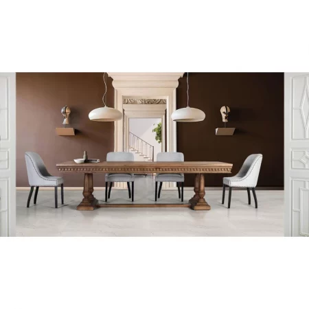 Set de 2 Sillas Tapizadas Tela Gris Claro 62x56x93 Cm - Giner y Colomer (7)