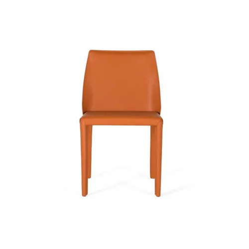 Set de 2 Sillas Tapizadas en Cuero Sintético en Color Naranja 46x53x80 Cm - Giner y Colomer (1)