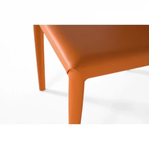 Set de 2 Sillas Tapizadas en Cuero Sintético en Color Naranja 46x53x80 Cm - Giner y Colomer (3)