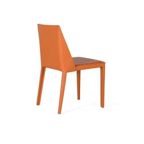 Set de 2 Sillas Tapizadas en Cuero Sintético en Color Naranja 46x53x80 Cm - Giner y Colomer (4)