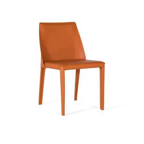 Set de 2 Sillas Tapizadas en Cuero Sintético en Color Naranja 46x53x80 Cm - Giner y Colomer (6)