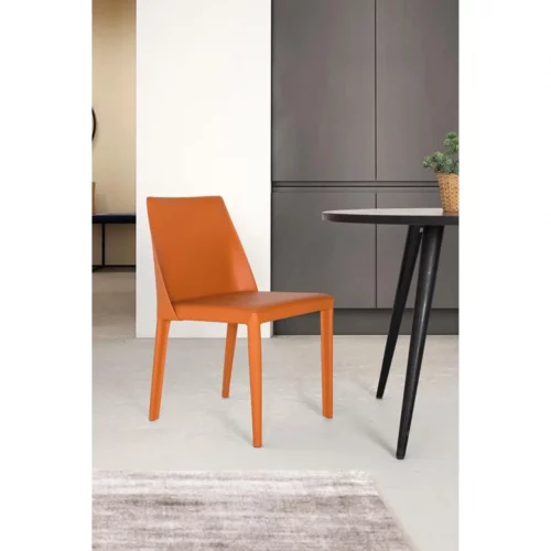 Set de 2 Sillas Tapizadas en Cuero Sintético en Color Naranja 46x53x80 Cm - Giner y Colomer (7)