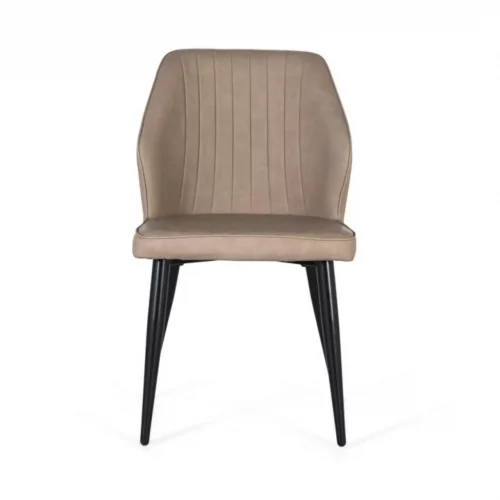 Set de 2 Sillas Tapizadas en Poliuretano Gris y Patas de Acero - Giner y Colomer (2)