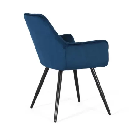 Set de 2 Sillas Tapizado con Terciopelo Azul Eléctrico con Patas de Tubos de Acero - Giner y Colomer (4)