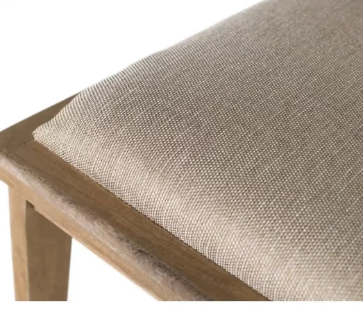 Set de 2 Sillas de Madera de Mango con Asiento Acolchado Beige y Respaldo de Listones – 88x43x55 cm-MOVIL (1)