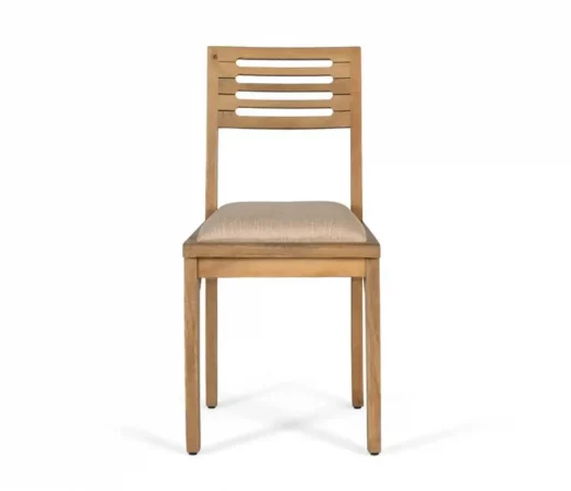 Set de 2 Sillas de Madera de Mango con Asiento Acolchado Beige y Respaldo de Listones – 88x43x55 cm-MOVIL (4)