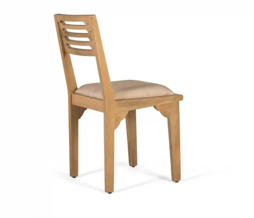 Set de 2 Sillas de Madera de Mango con Asiento Acolchado Beige y Respaldo de Listones – 88x43x55 cm-MOVIL (7)