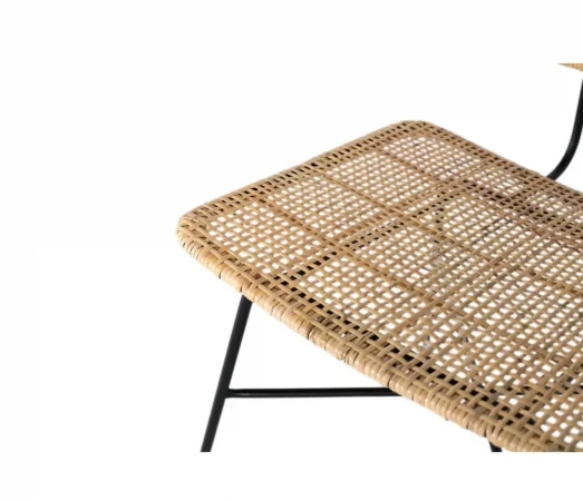 Set de 2 Sillas de Ratan y Hierro Natural 45x45x84 Cm - Giner y Colomer (1)