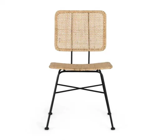 Set de 2 Sillas de Ratan y Hierro Natural 45x45x84 Cm - Giner y Colomer (3)