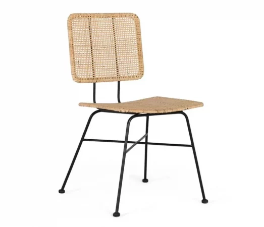 Set de 2 Sillas de Ratan y Hierro Natural 45x45x84 Cm - Giner y Colomer (5)