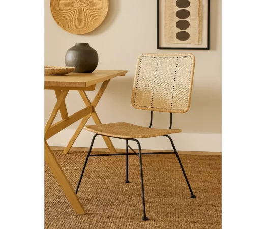 Set de 2 Sillas de Ratan y Hierro Natural 45x45x84 Cm - Giner y Colomer (7)