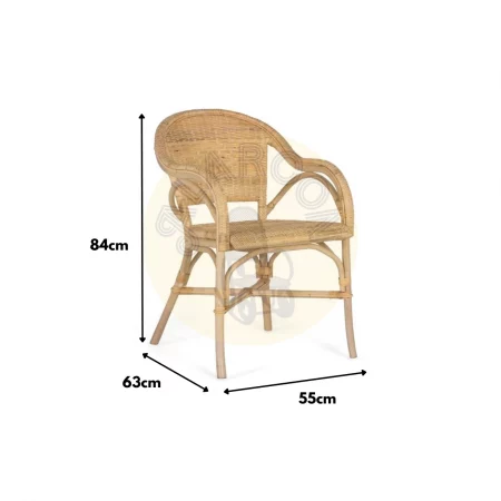 Set de 2 Sillas de Ratan y Hierro Natural 55x63x84 Cm - Giner y Colomer (5)