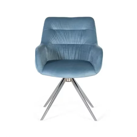 Set de 2 Sillones Tapizado en Azul Claro y en Base Pirámide - Giner y Colomer (2)