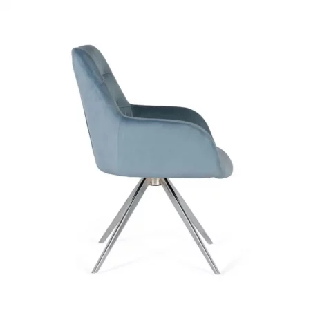 Set de 2 Sillones Tapizado en Azul Claro y en Base Pirámide - Giner y Colomer (3)