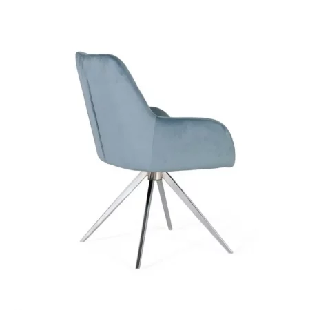 Set de 2 Sillones Tapizado en Azul Claro y en Base Pirámide - Giner y Colomer (4)