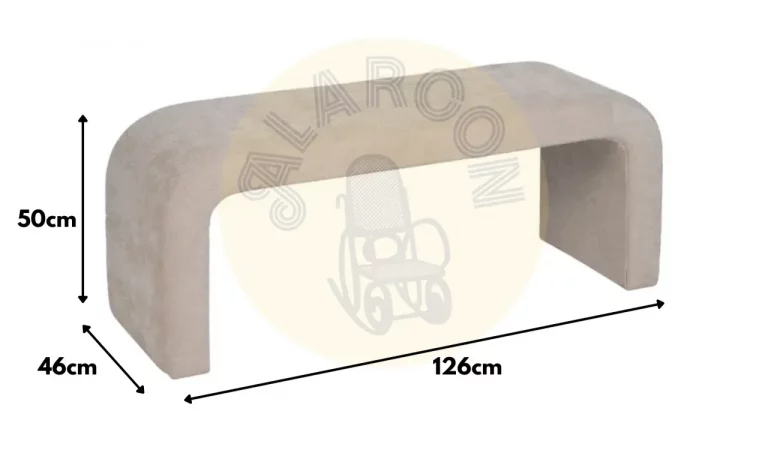 Set de 3 Bancos DM Tejido Beige 126x46x50 Cm - IXIA (4)
