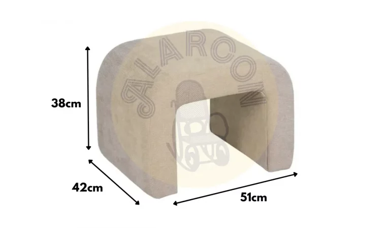 Set de 3 Bancos DM Tejido Beige 126x46x50 Cm - IXIA (7)