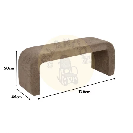 Set de 3 Bancos DM Tejido Taupe 126x46x50 Cm - IXIA (2)