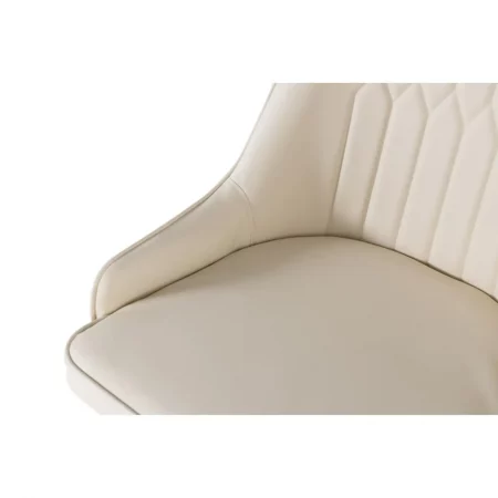 Set de 4 Sillas Contemporánea Tapizada de Poliuretano Beige y Patas en Negro y Dorado - Giner y Colomer (5)