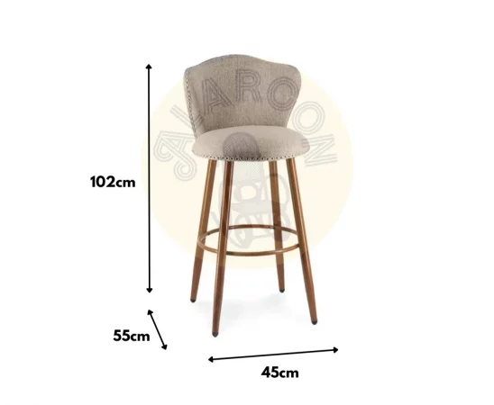 Silla Bar Niza Tapizada 45x55x102 Cm - Moycor (3)