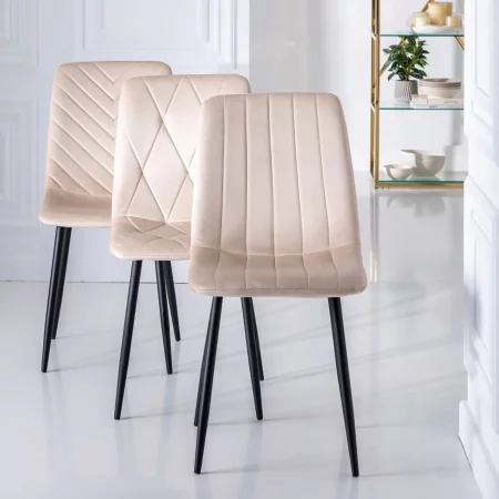 Silla Beige Terciopelo Salón - IXIA (12)