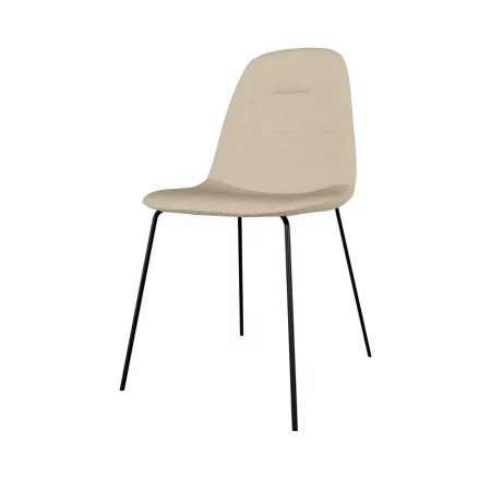 Silla Dana Tapizado en Poliéster Beige y Patas de Acero - SomCasa (2)