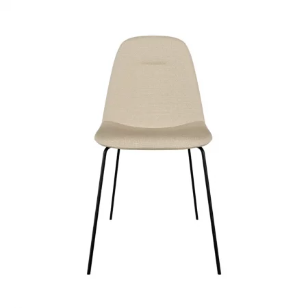 Silla Dana Tapizado en Poliéster Beige y Patas de Acero - SomCasa (3)