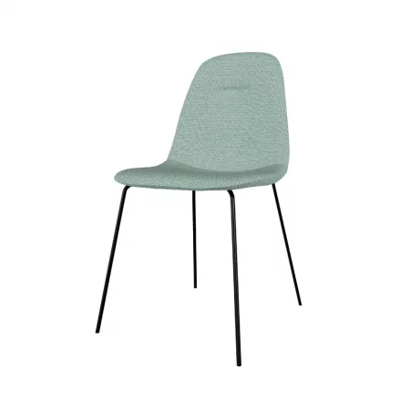 Silla Dana Tapizado en Poliéster Menta y Patas de Acero - SomCasa (1)