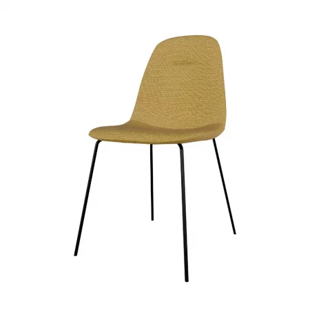 Silla Dana Tapizado en Poliéster Mostaza y Patas de Acero - SomCasa (1)