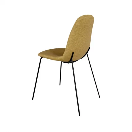 Silla Dana Tapizado en Poliéster Mostaza y Patas de Acero - SomCasa (2)