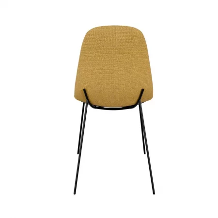 Silla Dana Tapizado en Poliéster Mostaza y Patas de Acero - SomCasa (5)