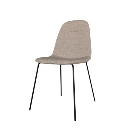 Silla Dana Tapizado en Poliéster Taupe y Patas de Acero - SomCasa (1)