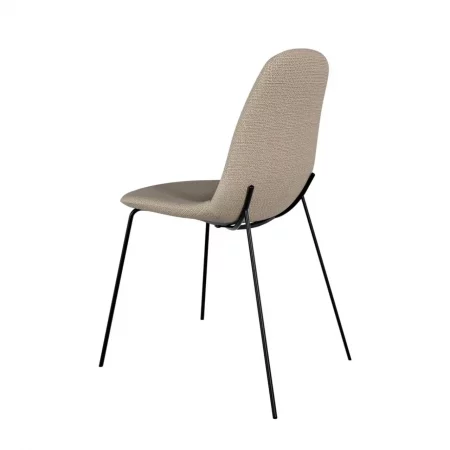 Silla Dana Tapizado en Poliéster Taupe y Patas de Acero - SomCasa (2)