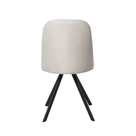Silla Giratoria Tapizada en Tela Color Beige Patas Metálicas Negras Modelo Cris – Somcasa (5)