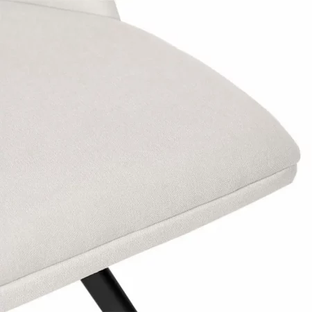 Silla Giratoria Tapizada en Tela Color Beige Patas Metálicas Negras Modelo Cris – Somcasa (6)