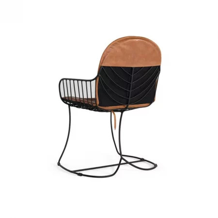 Silla Metal Tapizada Piel Marrón 47x54x92 Cm - Giner y Colomer (2)