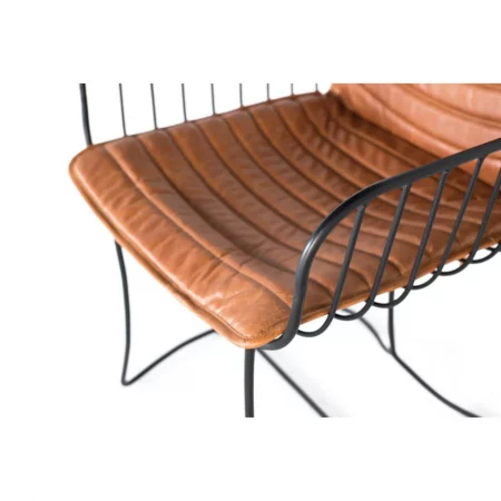 Silla Metal Tapizada Piel Marrón 47x54x92 Cm - Giner y Colomer (6)