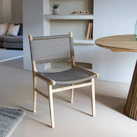 Silla Mod. Sicilia Madera Teca Y Cuerda 50x58x88 Cm - Moycor (6)