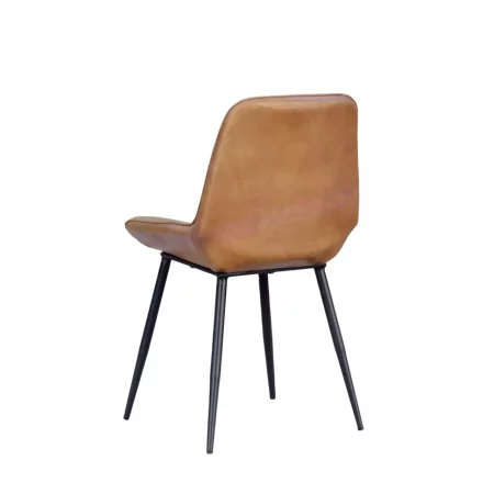 Silla New Boston Marrón de Piel y Patas de Hierro - Moycor (2)