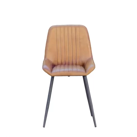 Silla New Boston Marrón de Piel y Patas de Hierro - Moycor (4)