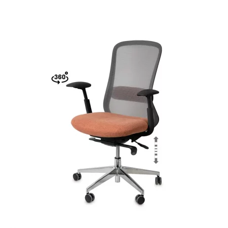 Silla Oficina Mod. Rotterdam Terracota 67x66x105 Cm – Somcasa (4)