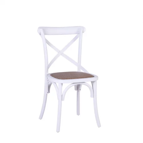 Silla Paris Blanca Madera Roble y Ratán 50x55x89 Cm - Moycor (1)