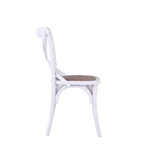 Silla Paris Blanca Madera Roble y Ratán 50x55x89 Cm - Moycor (3)