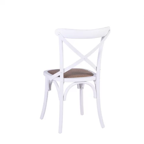 Silla Paris Blanca Madera Roble y Ratán 50x55x89 Cm - Moycor (4)