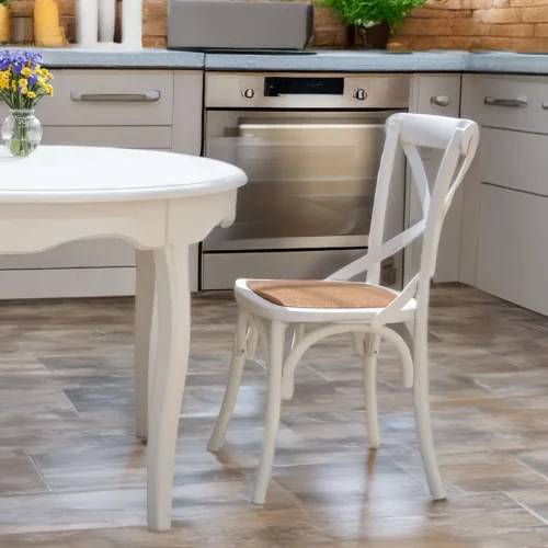 Silla Paris Blanca Madera Roble y Ratán 50x55x89 Cm - Moycor (6)