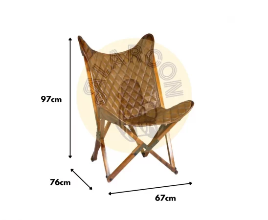 Silla Plegable Cambridge de Piel y Madera Acacia 67x76x97 Cm - Moycor (1)