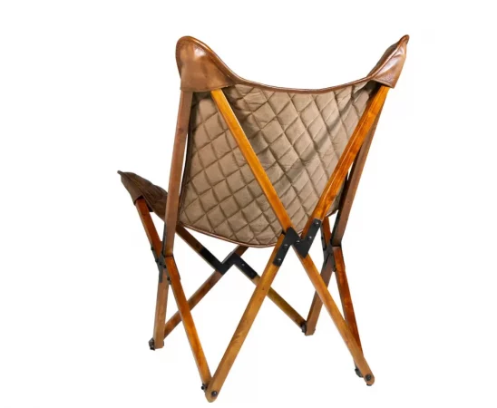 Silla Plegable Cambridge de Piel y Madera Acacia 67x76x97 Cm - Moycor (3)