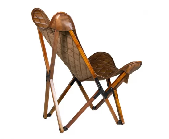 Silla Plegable Cambridge de Piel y Madera Acacia 67x76x97 Cm - Moycor (6)