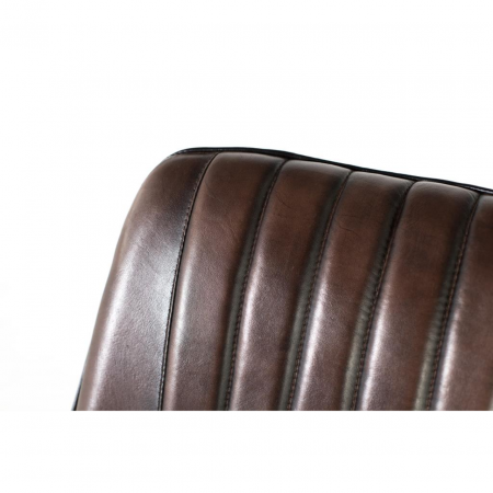 Silla Tapizada En Piel Color Marrón Oscuro 53x63x87 Cm - Giner y Colomer (3)